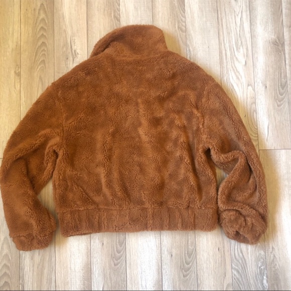 NEW WITH TAG THREAD & SUPPLY BROWN TEDDY SHERPA JACKET COAT LARGE - Picture 6 of 6
